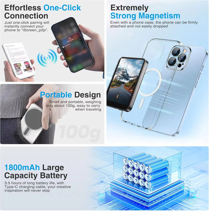 Kingma Wireless Remote Selfie Screen 4.02-Inch 16:9 450Cd/M High Brightness 60Hz Refresh Rate Magnetic USB-C Fast Charge 1800Mah